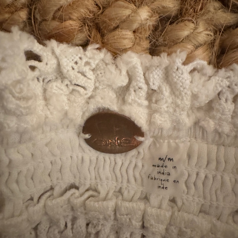 Free People Lace White Gauze Strapless Cover Up - Picture 2 of 3